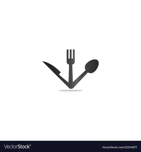 Spoon and fork logo design template Royalty Free Vector