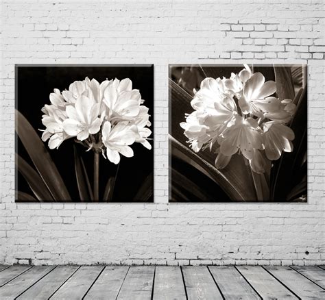 hot sell 2 piece free shipping modern black and white flowers pictures ...