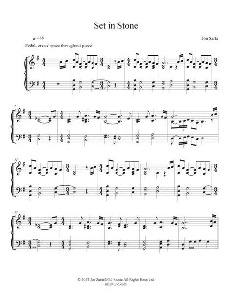 Set in Stone Sheet Music – MLJ Music