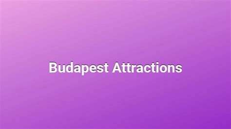 Budapest Attractions - WordPress Website