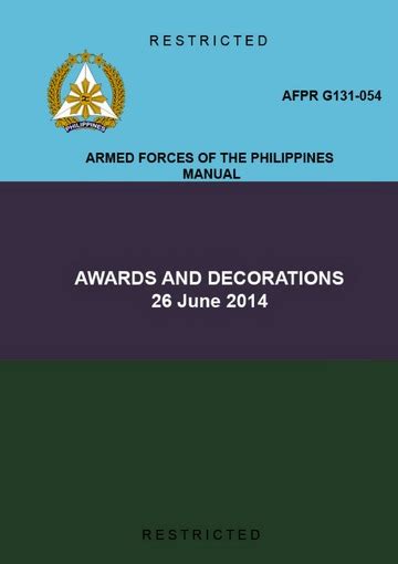 AFP Awards and Decorations Manual ( 2014) : Armed Forces of the ...