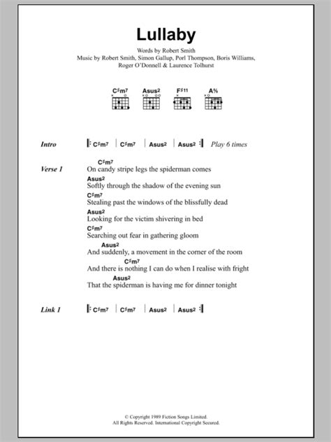 Lullaby by The Cure - Guitar Chords/Lyrics - Guitar Instructor