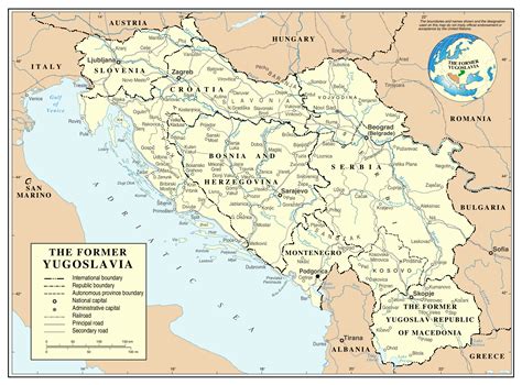 Large Detailed Political Map Of Yugoslavia With Roads Railroads And ...