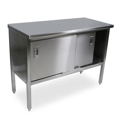 16GA Stainless Steel Enclosed Base Flat Top Work Table, 30” Wide ...