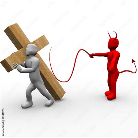 Jesus vs devil Stock Illustration | Adobe Stock