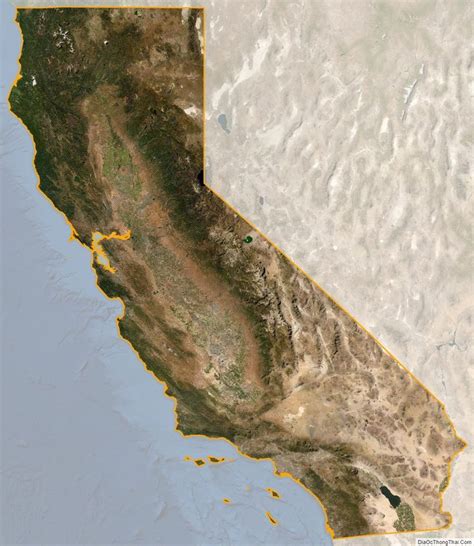 California satellite map | California map, Satellite maps, Us state map