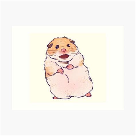 "I draw shook scared screaming hamster / funny animal meme" Art Print ...