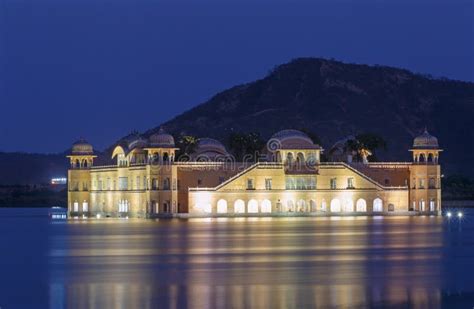 Jal Mahal Palace in Jaipur at Night Stock Image - Image of culture ...