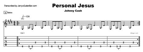 Johnny Cash - Personal Jesus Guitar Lesson, Tab & Chords - JGB