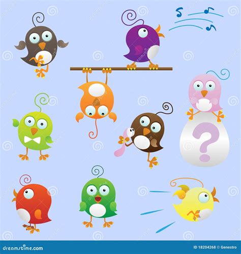 Funny fat birds set stock vector. Illustration of yellow - 18204268