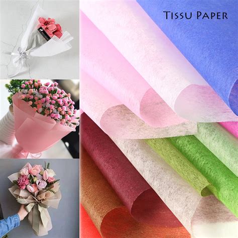 42 Sheets/Pack 50*50cm Flowers Wrapping Papers Tissu Paper Gifts ...