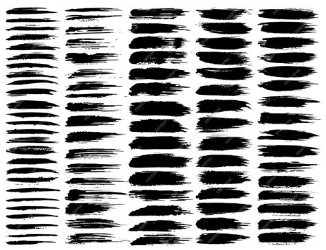 Premium Vector | Set of brush strokes, Black ink grunge brush strokes ...