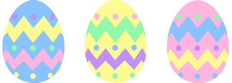 Three Pastel Colored Easter Eggs - Free Clip Art