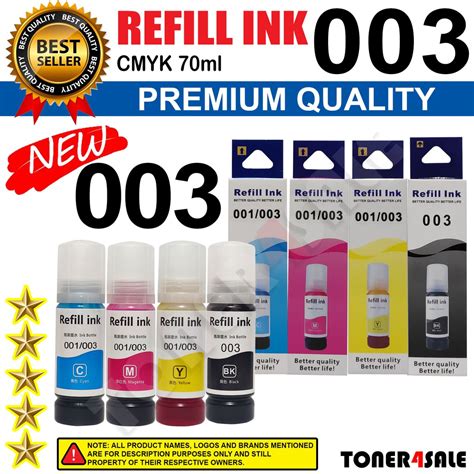 refill ink 003 for epson L3110 L3210 L1110 L1210 L1250 L3116 L3216 ...