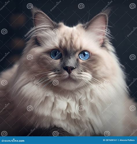 Beautiful Ragdoll with Sweet Blue Eyes Stock Illustration ...