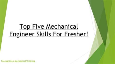 Top Five Mechanical Engineer Skills For Fresher! by deepika - Issuu