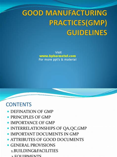 57121843 GMP Guidelines | Quality Assurance | Quality