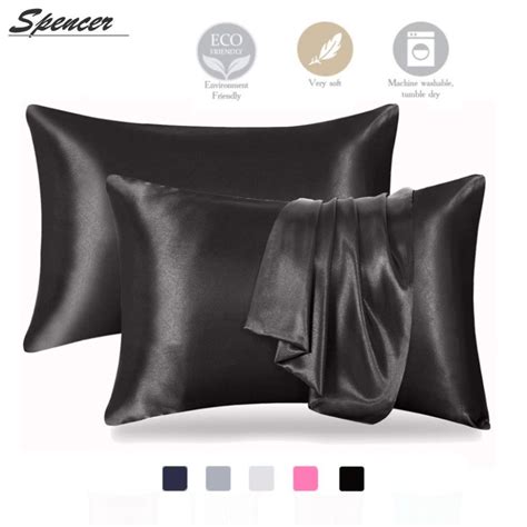 Spencer Black Satin Pillowcases, Queen, (2 Count) - Walmart.com in 2022 ...