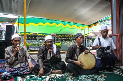 A Group of People Play Islamic Music during the Month of Ramadan ...