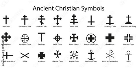 Ancient Christian Symbols. Vector illustration. Stock Vector | Adobe Stock