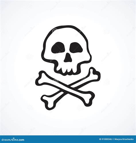 Skull and Bones. Vector Drawing Stock Vector - Illustration of evil ...