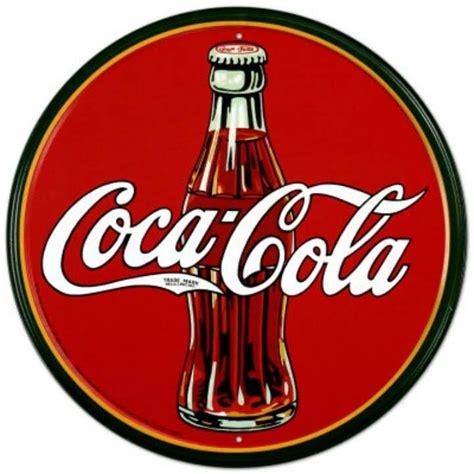 Coke Round 30's Sign - 29.8cm Coca Cola Tin Sign - Kidscollections