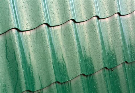 Green metal roof texture. stock image. Image of architecture - 61356337