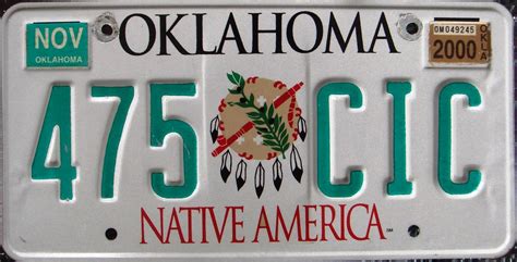 Oklahoma Native America License Plate - a photo on Flickriver