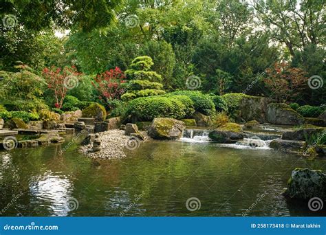 Japanese Garden Inside Botanical Garden of Augsburg Town in Bavaria ...