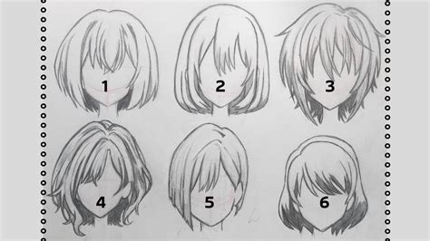 How to draw female ANIME HAIR - Short hairstyles | Slow Tutorial for ...