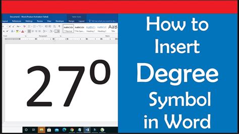 Degree symbol in word document - lsagrupo