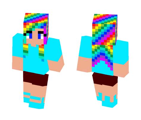 Download Girl with rainbow hair Minecraft Skin for Free ...