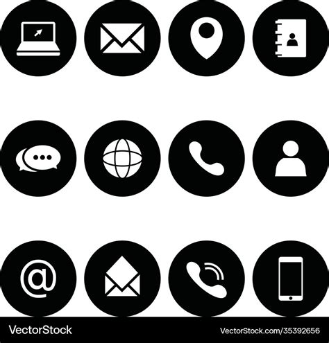 Phone Email Icon Vector