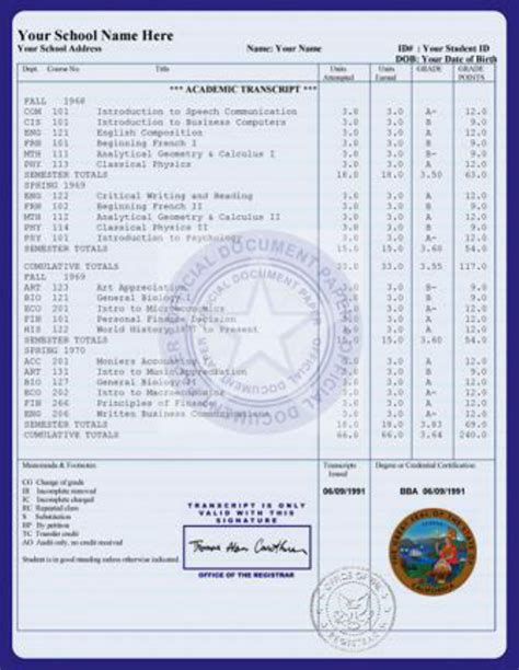 Transcript High School Template - Printable Word Searches