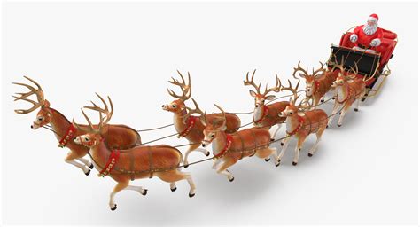 Santa claus reindeer flying 3D - TurboSquid 1232838