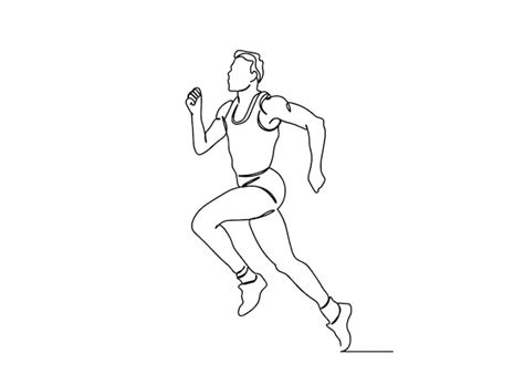 Premium Vector | Running boy single line art drawing continues line ...