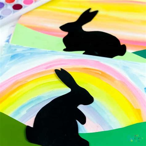 Bunny Silhouette Art - Arty Crafty Kids