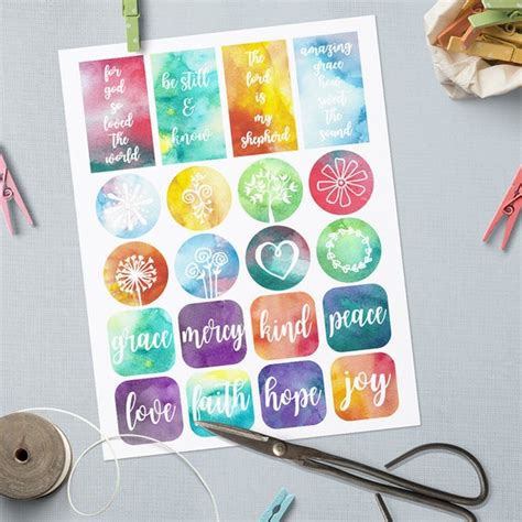 Bible Journal Stickers Printable Instant Download