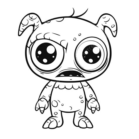 Coloring Pages Of A Cartoon Looking Monster Outline Sketch Drawing ...