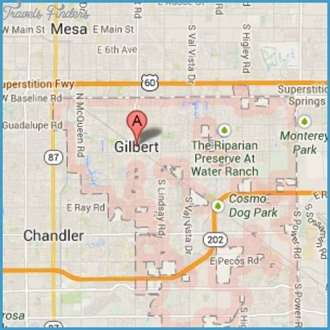 Gilbert town Map - TravelsFinders.Com