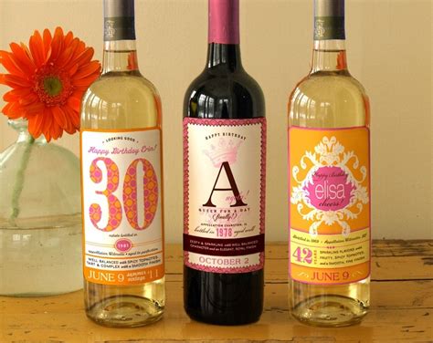 Queen for a Day Customized Birthday Wine Label set