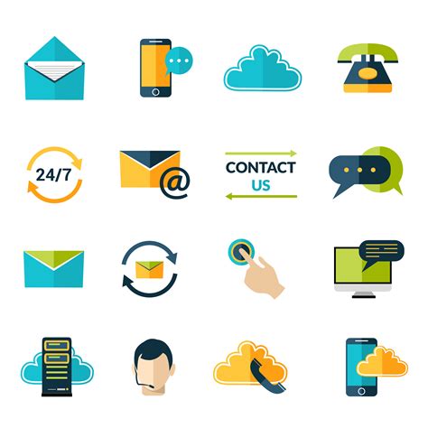 Contact us icons set 443563 Vector Art at Vecteezy