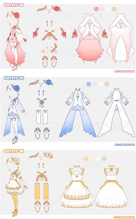 (AUCTION|CLOSE)Outfit_34~36 by krianart | Drawing anime clothes ...