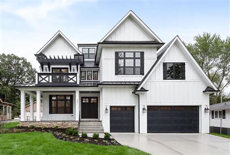 Black Windows Crisply Contrast White Home for the Perfect Farmhouse ...