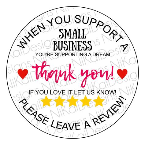 Thank You For Supporting Small Business Stickers - Homes & Apartments ...