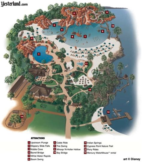 Disney’s River Country Map and Brochure (1990) | ThemeParkBrochures.net