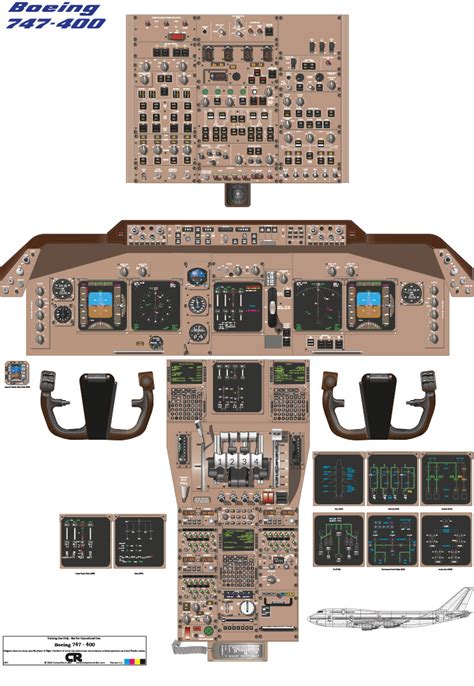 Boeing 747-400 Cockpit Poster - Printed