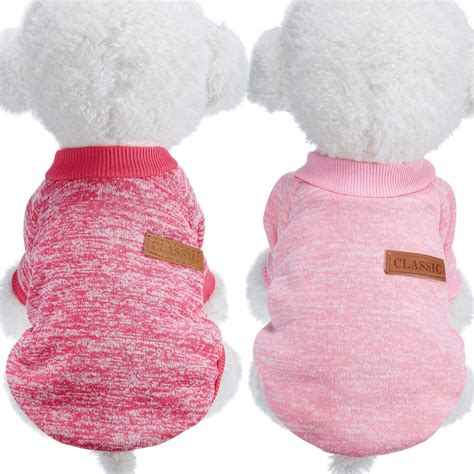 Amazon.com : 2 Pieces Winter Puppy Sweater Puppy Knitwear Clothes ...