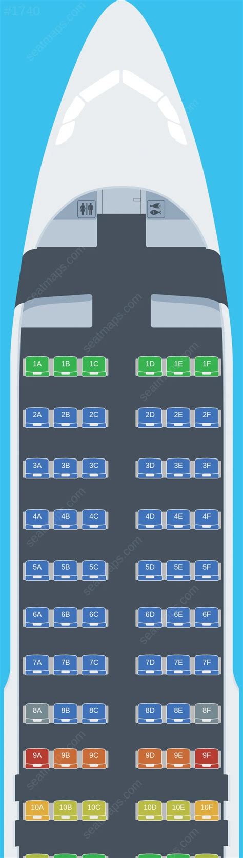 Seat map of JetBlue Airways Airbus A320 aircraft