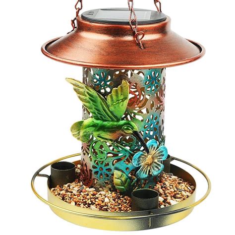 Solar-Powered Hummingbird Feeder with Integrated Water Feature - Lulunami